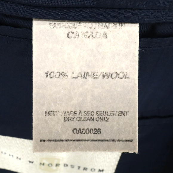 John W Nordstrom Sport Coat Mens 44R Blue Plaid Jacket Wool Reda Super 120s - Picture 11 of 16